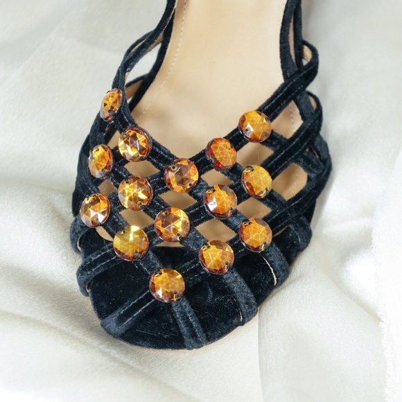 Dries Van Noten lucite velvet heels size 8 IT 38 - Picture 2 of 11